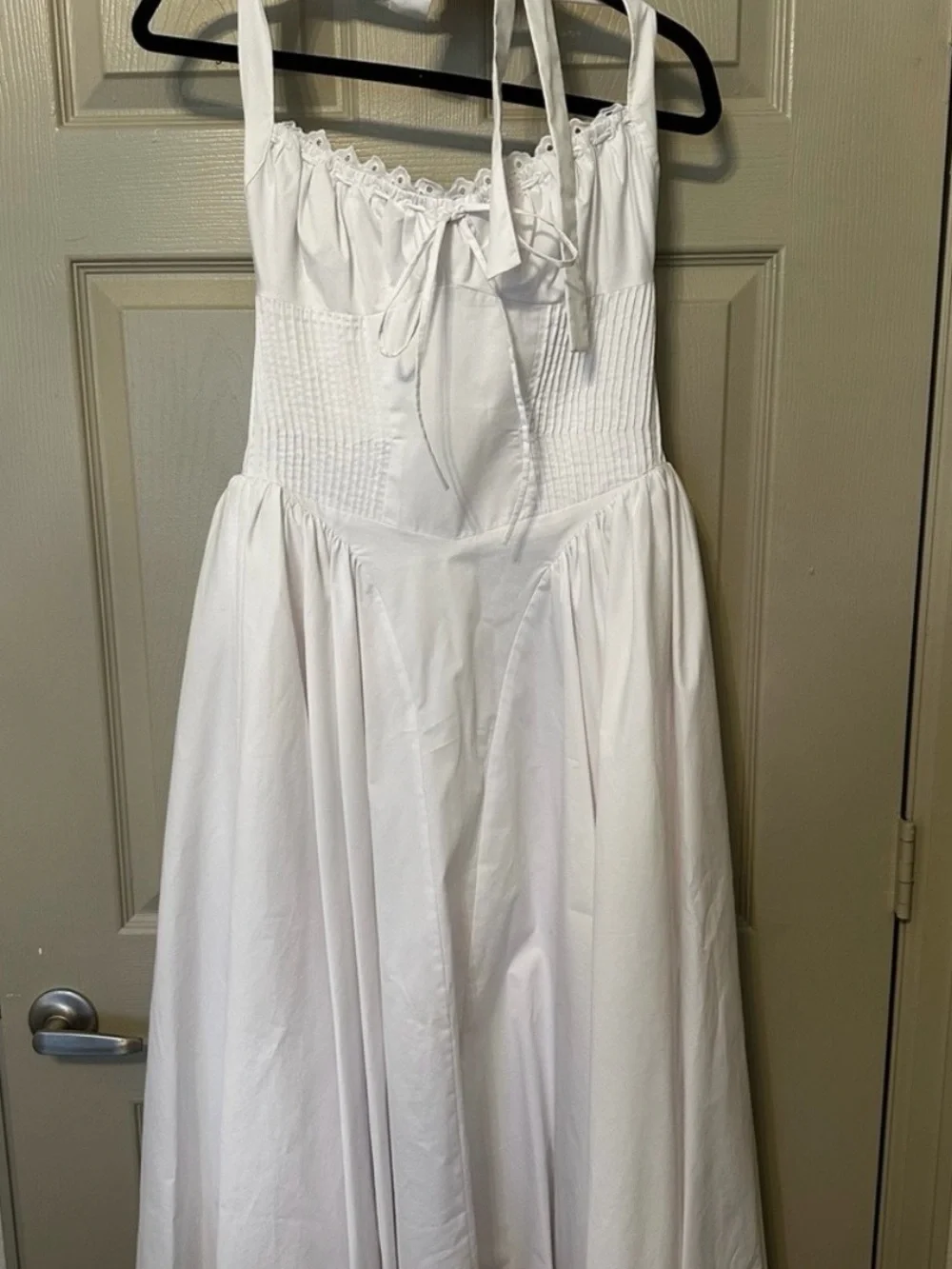 House of cb Adabella dress- White Cotton Halter Sundress - Picture 4 of 6